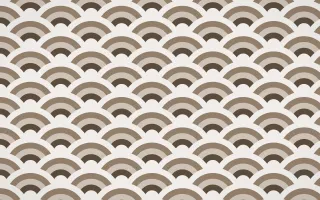 Brooklyn Loft Wave Crests — colourful brown, orange and white seigaiha background