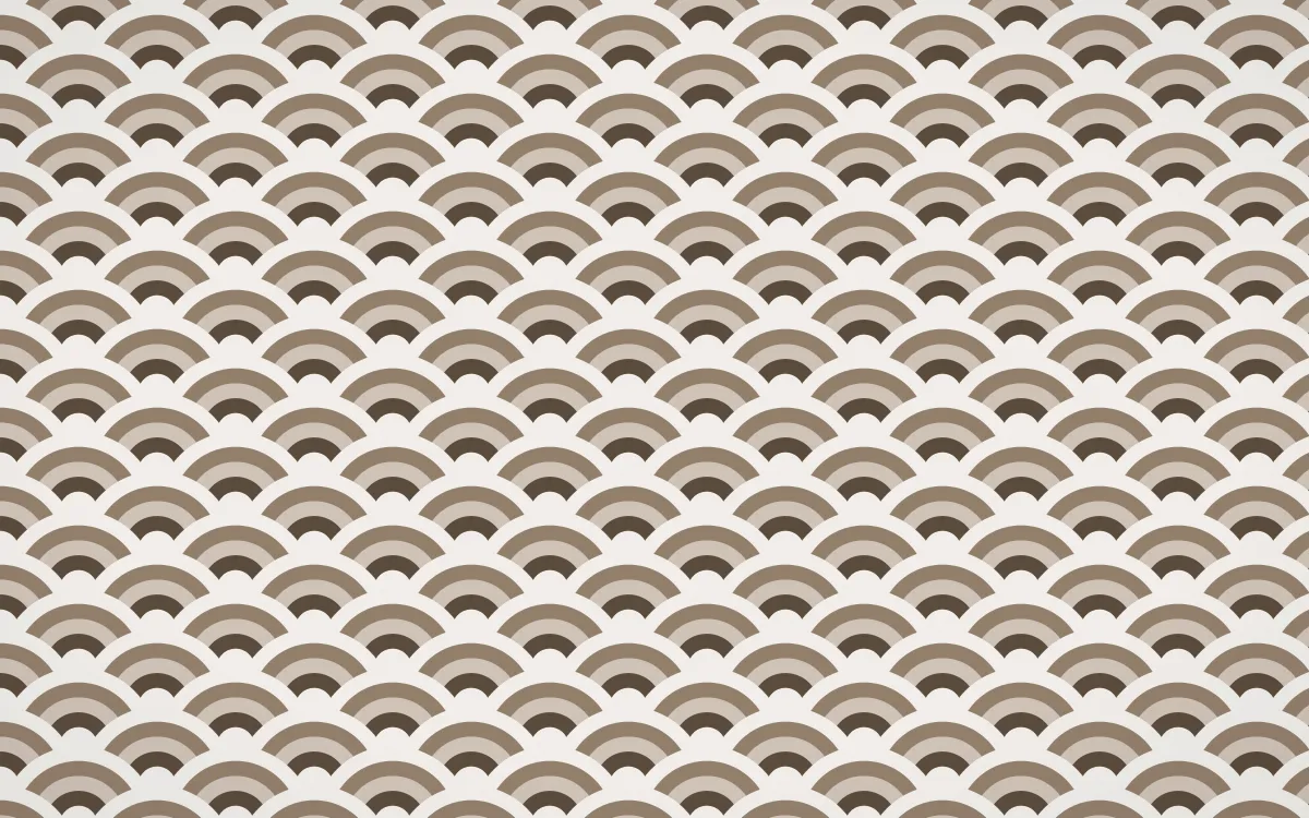 Brooklyn Loft Fine Wave Crests — colourful brown, orange and white seigaiha background