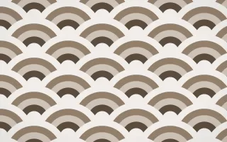 Brooklyn Loft Grand Wave Crests — colourful brown, orange and white seigaiha background