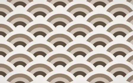 Brooklyn Loft Grand Wave Crests — colourful brown, orange and white seigaiha background
