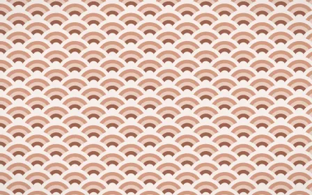 Budapest Rose Fine Wave Crests — colourful orange and white seigaiha background