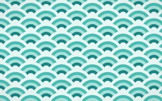 Cancún Surf Wave Crests — colourful teal seigaiha background