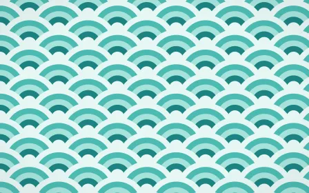 Cancún Surf Wave Crests — colourful teal seigaiha background
