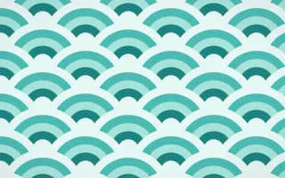 Cancún Surf Grand Wave Crests — colourful teal seigaiha background