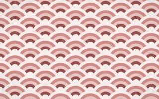 Cape Protea Wave Crests — colourful red and white seigaiha background