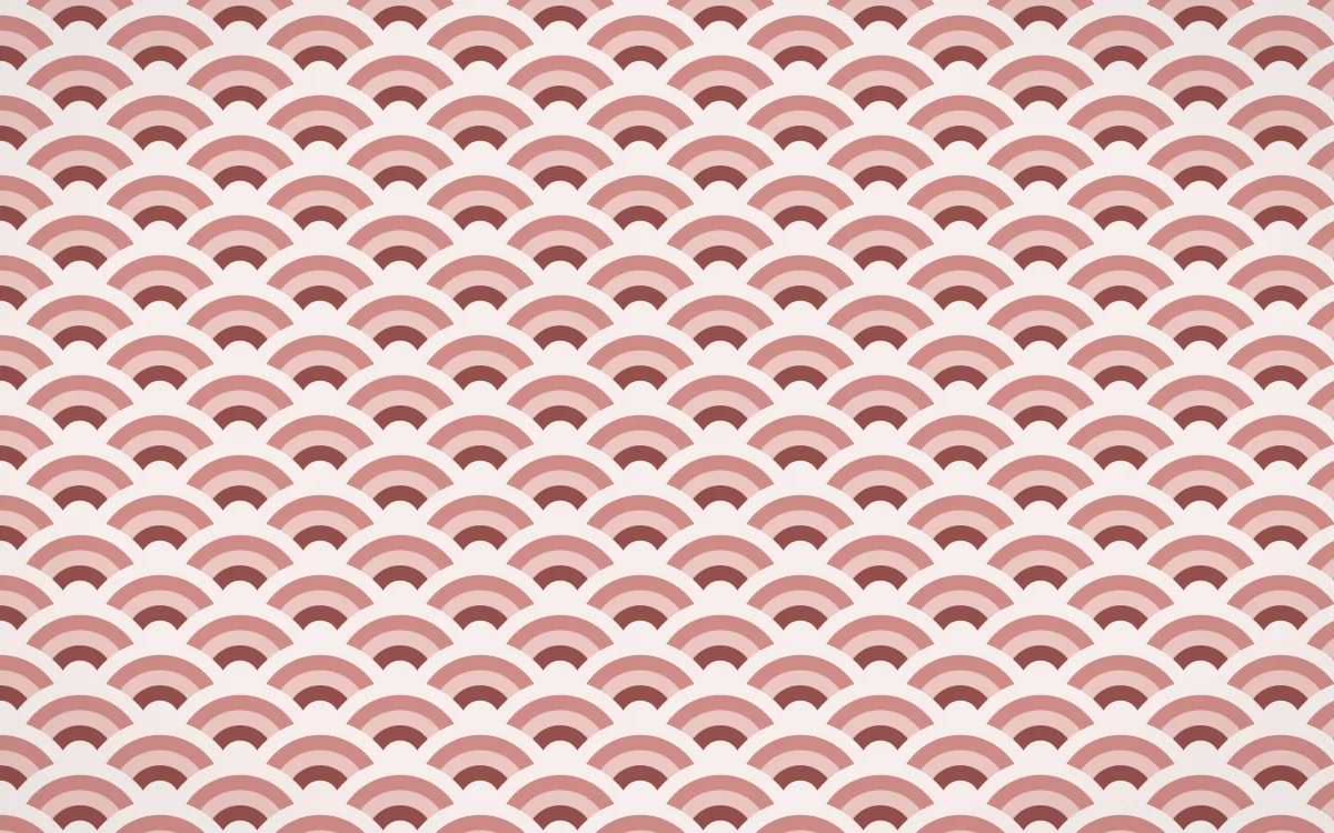 Cape Protea Fine Wave Crests — colourful red and white seigaiha background
