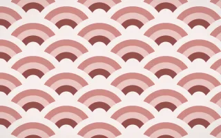 Cape Protea Grand Wave Crests — colourful red and white seigaiha background