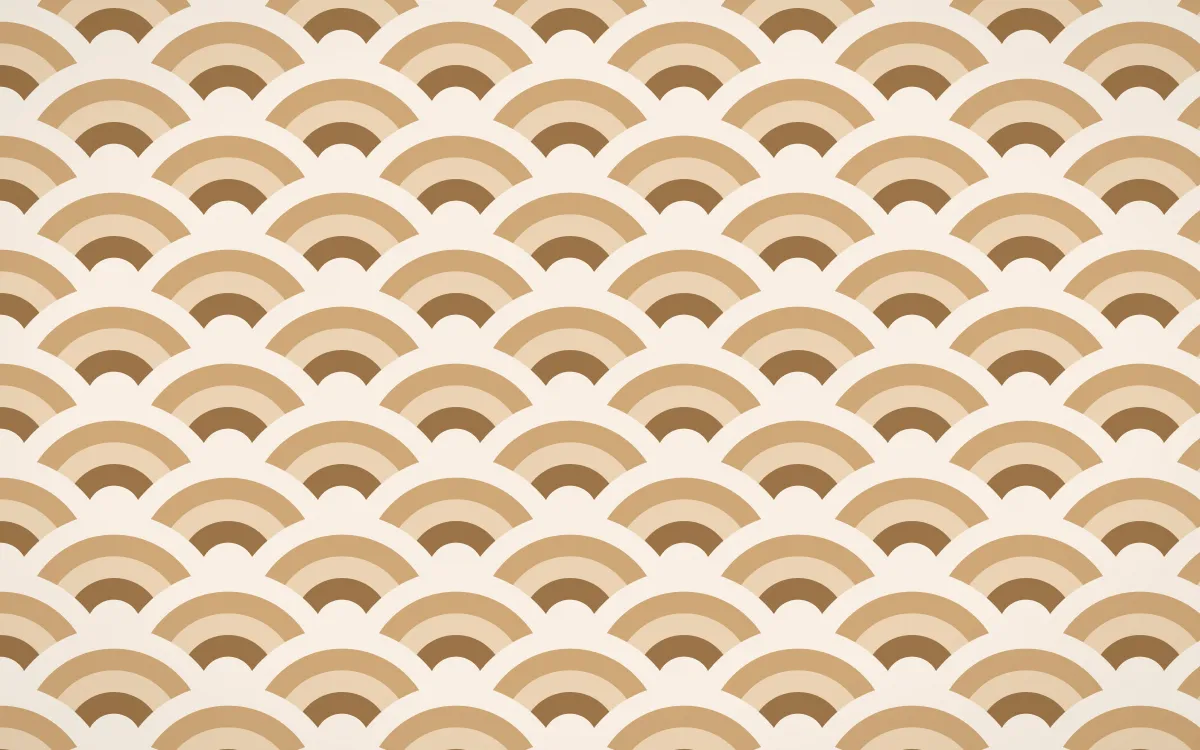 Cappadocia Wave Crests — colourful orange and beige seigaiha background