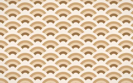 Cappadocia Wave Crests — colourful orange and beige seigaiha background