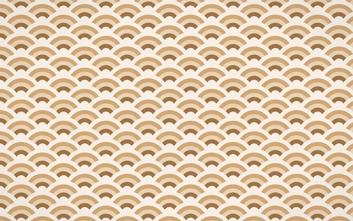 Cappadocia Fine Wave Crests — colourful orange and beige seigaiha background