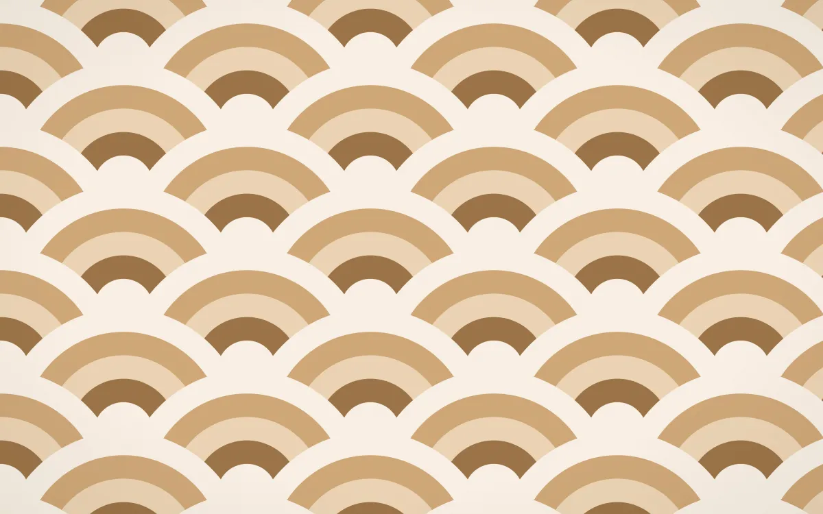 Cappadocia Grand Wave Crests — colourful orange and beige seigaiha background