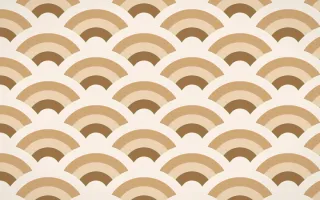 Cappadocia Grand Wave Crests — colourful orange and beige seigaiha background
