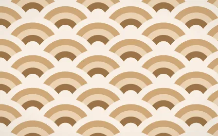 Cappadocia Grand Wave Crests — colourful orange and beige seigaiha background