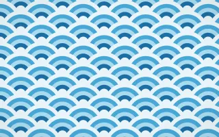 Capri Blue Wave Crests — colourful blue and white seigaiha background