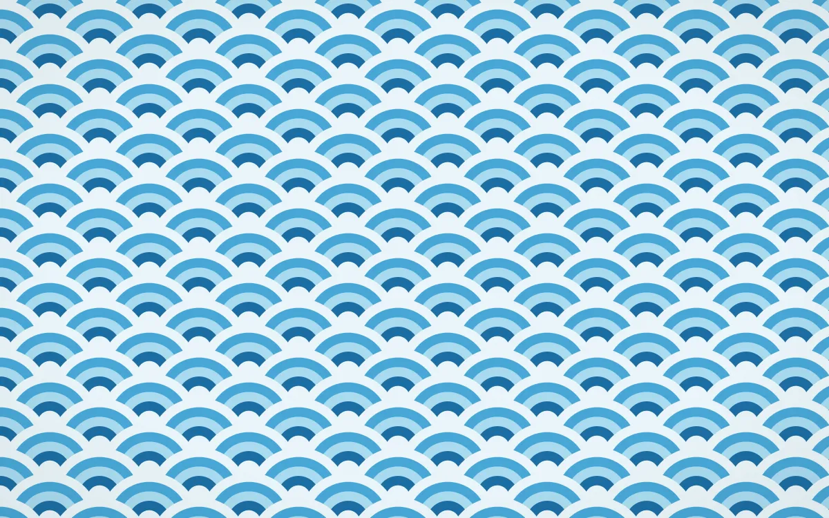 Capri Blue Fine Wave Crests — colourful blue and white seigaiha background