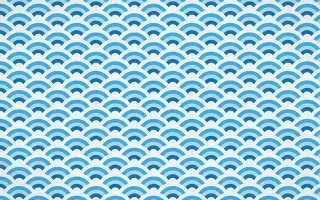 Capri Blue Fine Wave Crests — colourful blue and white seigaiha background