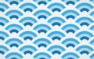 Capri Blue Grand Wave Crests — colourful blue and white seigaiha background