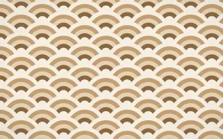 Chai Cream Wave Crests — colourful brown, orange and beige seigaiha background