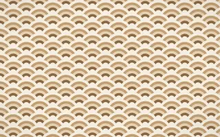 Chai Cream Fine Wave Crests — colourful brown, orange and beige seigaiha background