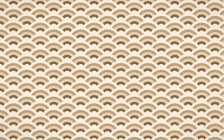 Chai Cream Fine Wave Crests — colourful brown, orange and beige seigaiha background