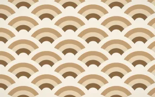 Chai Cream Grand Wave Crests — colourful brown, orange and beige seigaiha background