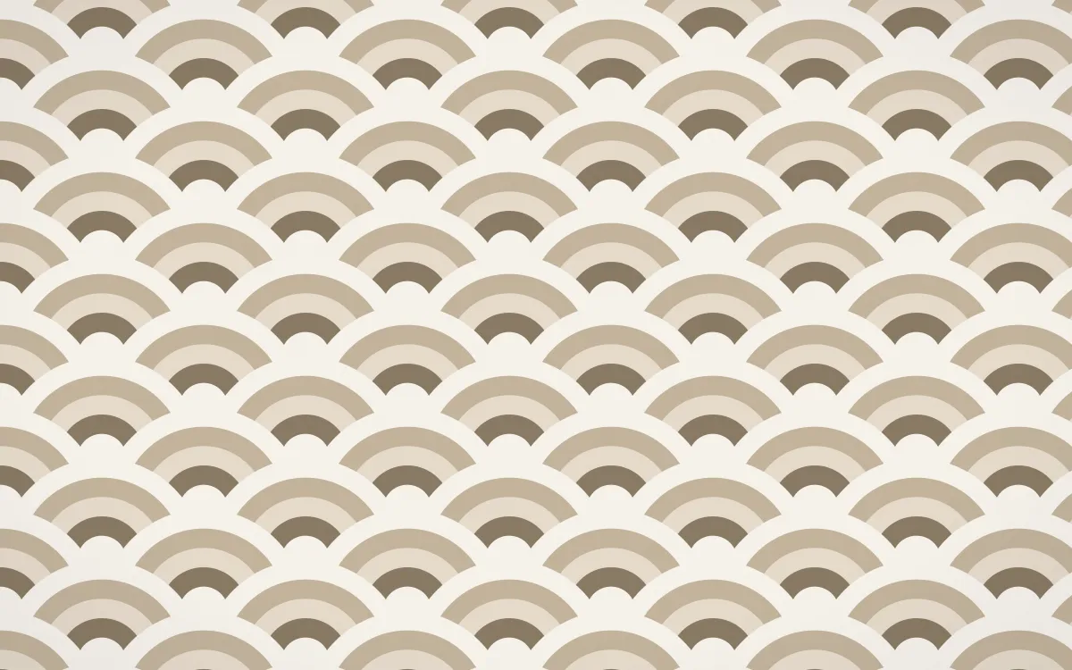 Copenhagen Hygge Wave Crests — colourful orange and white seigaiha background