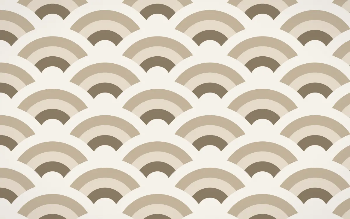 Copenhagen Hygge Grand Wave Crests — colourful orange and white seigaiha background