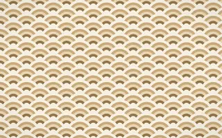 Cotswold Stone Fine Wave Crests — colourful orange and beige seigaiha background