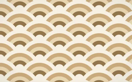 Cotswold Stone Grand Wave Crests — colourful orange and beige seigaiha background