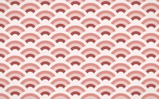 Damascus Rose Wave Crests — colourful red and white seigaiha background