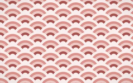 Damascus Rose Wave Crests — colourful red and white seigaiha background