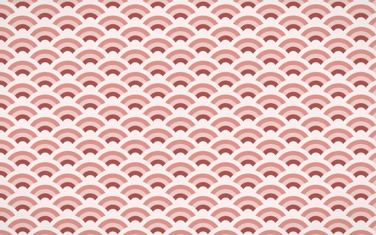 Damascus Rose Fine Wave Crests — colourful red and white seigaiha background