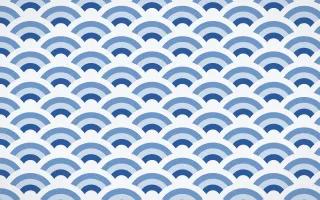Delft Blue Wave Crests — colourful blue and white seigaiha background
