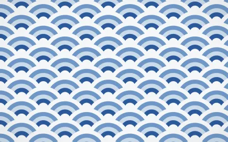 Delft Blue Wave Crests — colourful blue and white seigaiha background