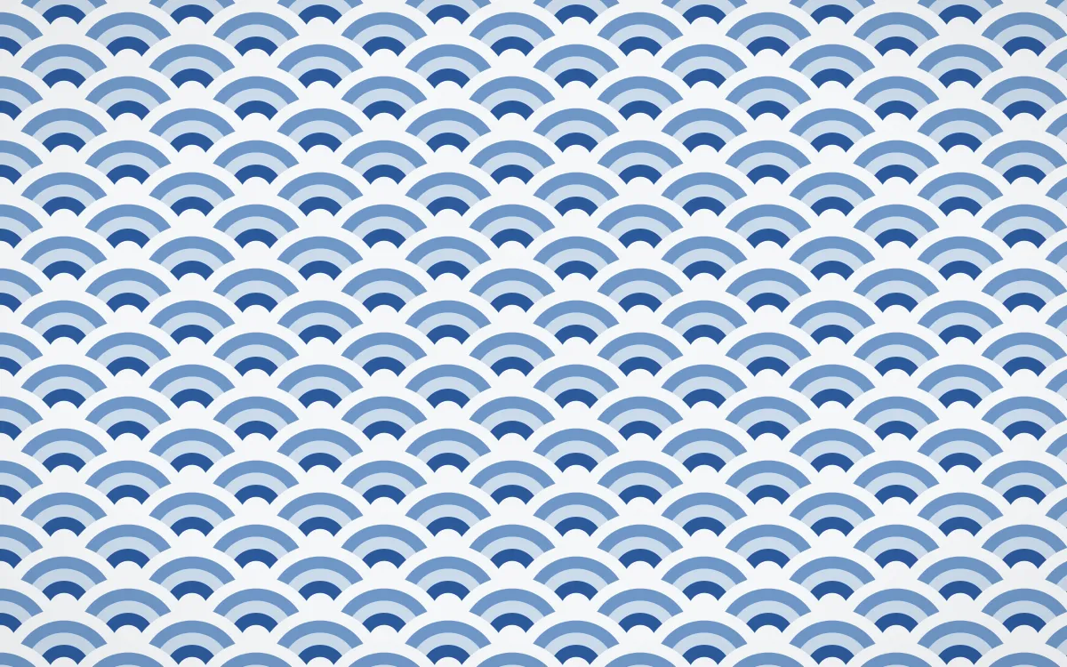 Delft Blue Fine Wave Crests — colourful blue and white seigaiha background