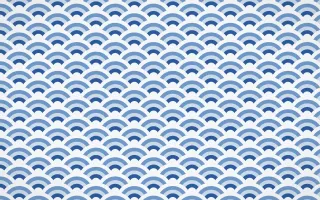 Delft Blue Fine Wave Crests — colourful blue and white seigaiha background