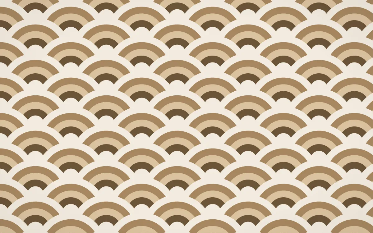 Desert Oud Wave Crests — colourful brown, orange and beige seigaiha background