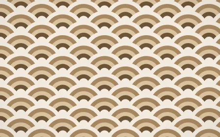 Desert Oud Wave Crests — colourful brown, orange and beige seigaiha background
