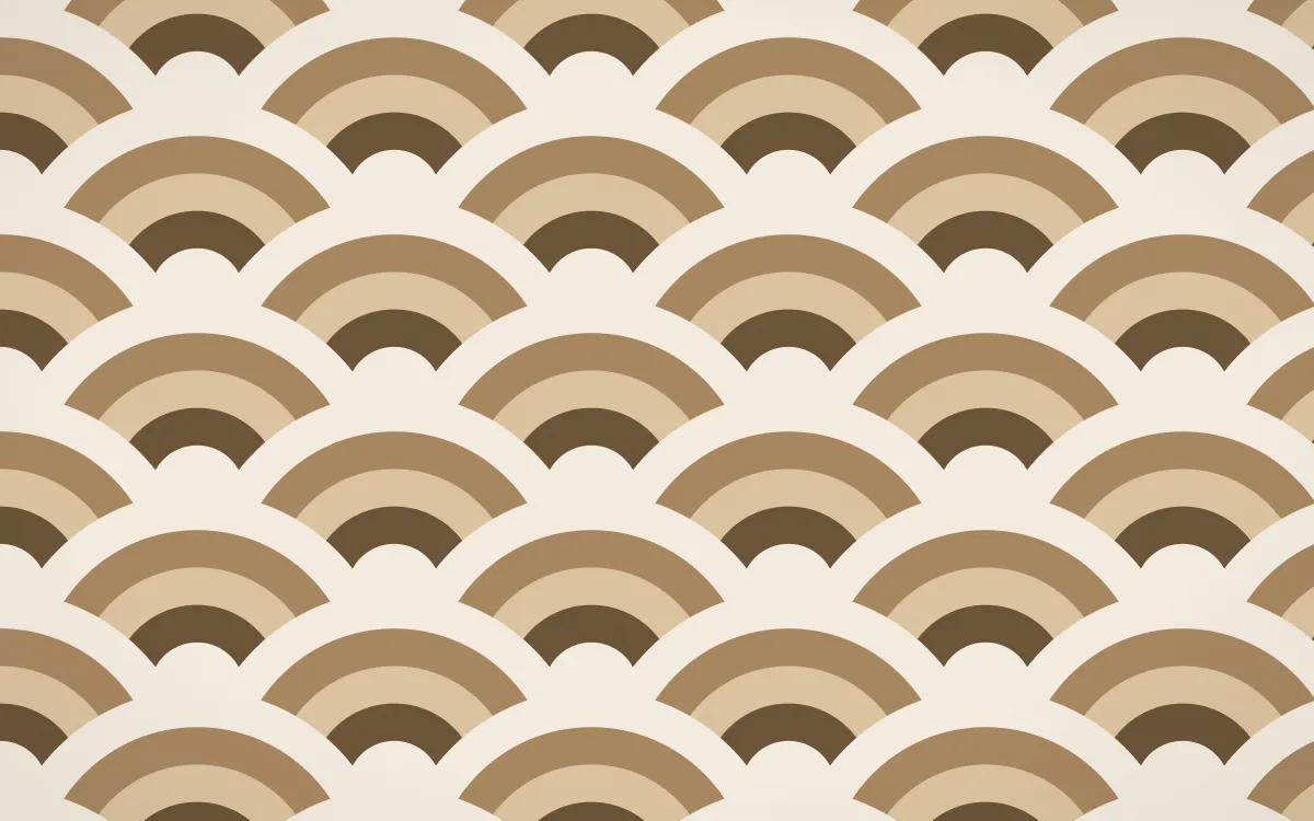 Desert Oud Grand Wave Crests — colourful brown, orange and beige seigaiha background