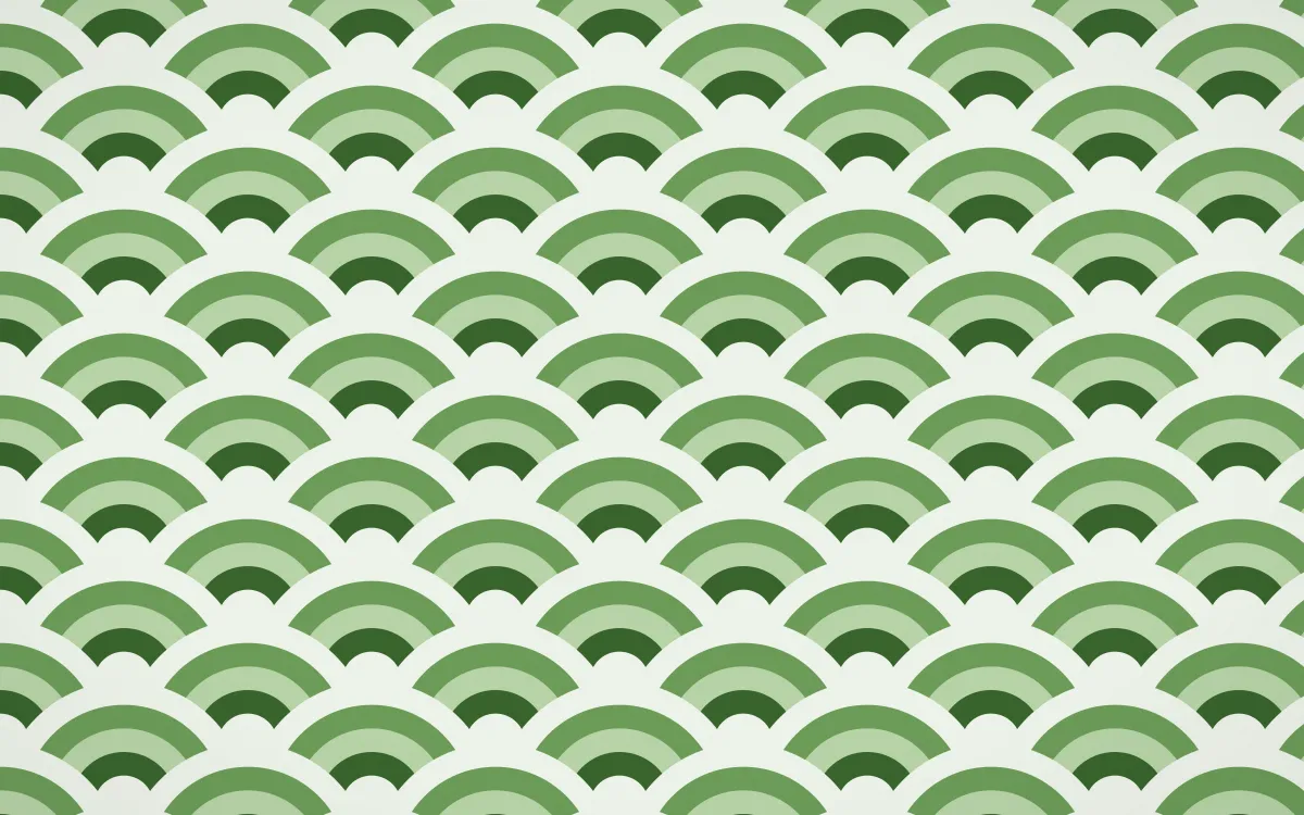 Emerald Isle Wave Crests — colourful green and white seigaiha background
