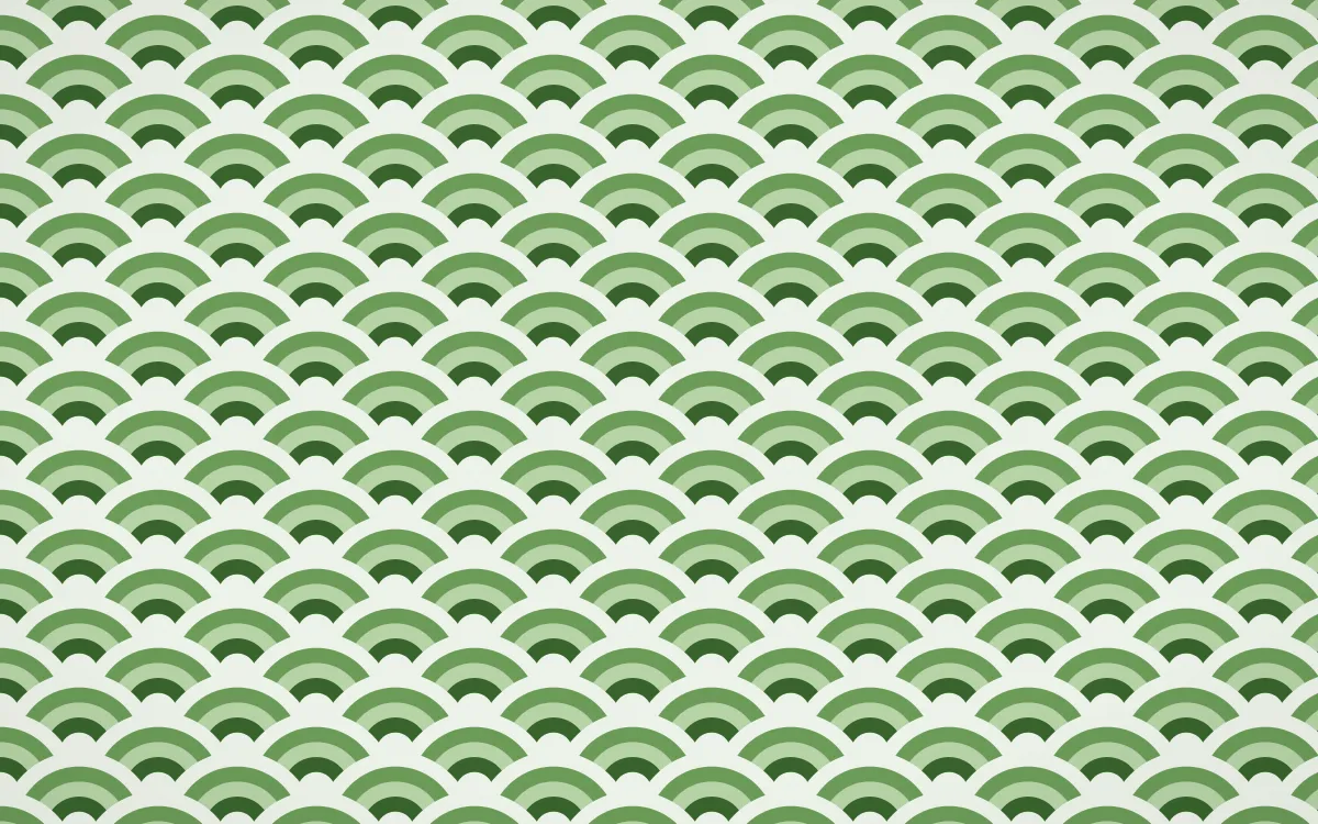 Emerald Isle Fine Wave Crests — colourful green and white seigaiha background
