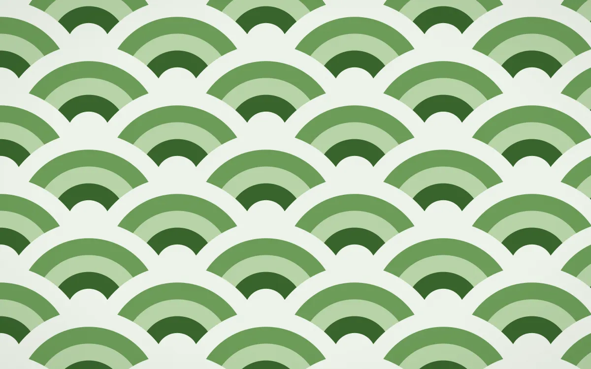 Emerald Isle Grand Wave Crests — colourful green and white seigaiha background