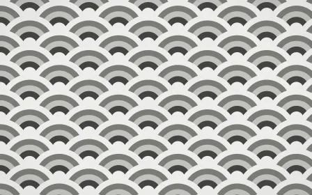 Edo Charcoal Wave Crests — colourful grey and white seigaiha background