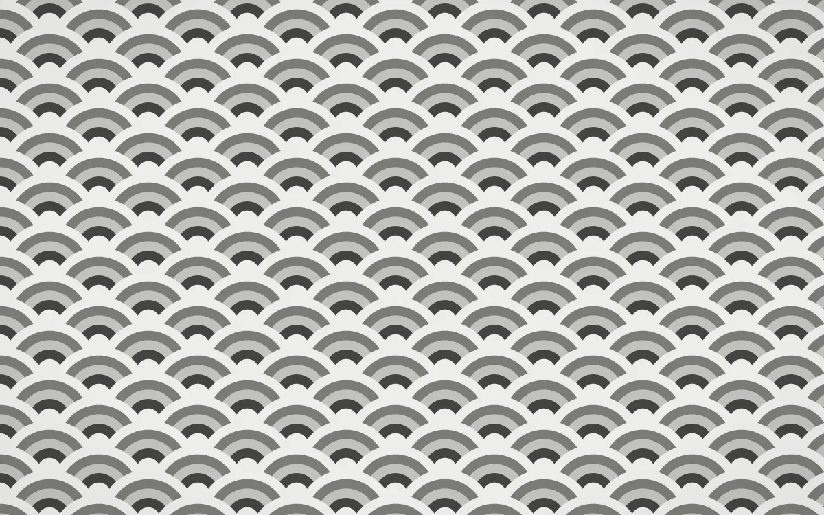 Edo Charcoal Fine Wave Crests — colourful grey and white seigaiha background