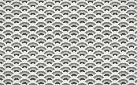 Edo Charcoal Fine Wave Crests — colourful grey and white seigaiha background