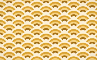 Fes Saffron Wave Crests — colourful brown, gold and beige seigaiha background