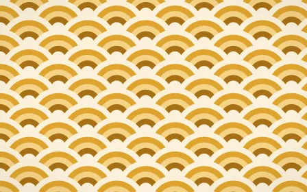 Fes Saffron Wave Crests — colourful brown, gold and beige seigaiha background