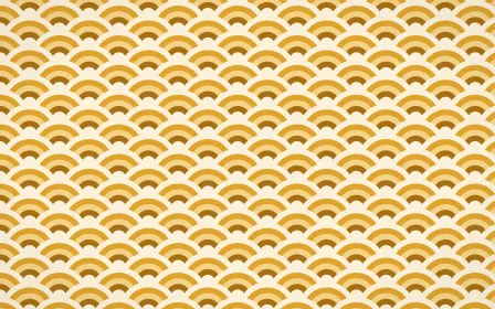 Fes Saffron Fine Wave Crests — colourful brown, gold and beige seigaiha background