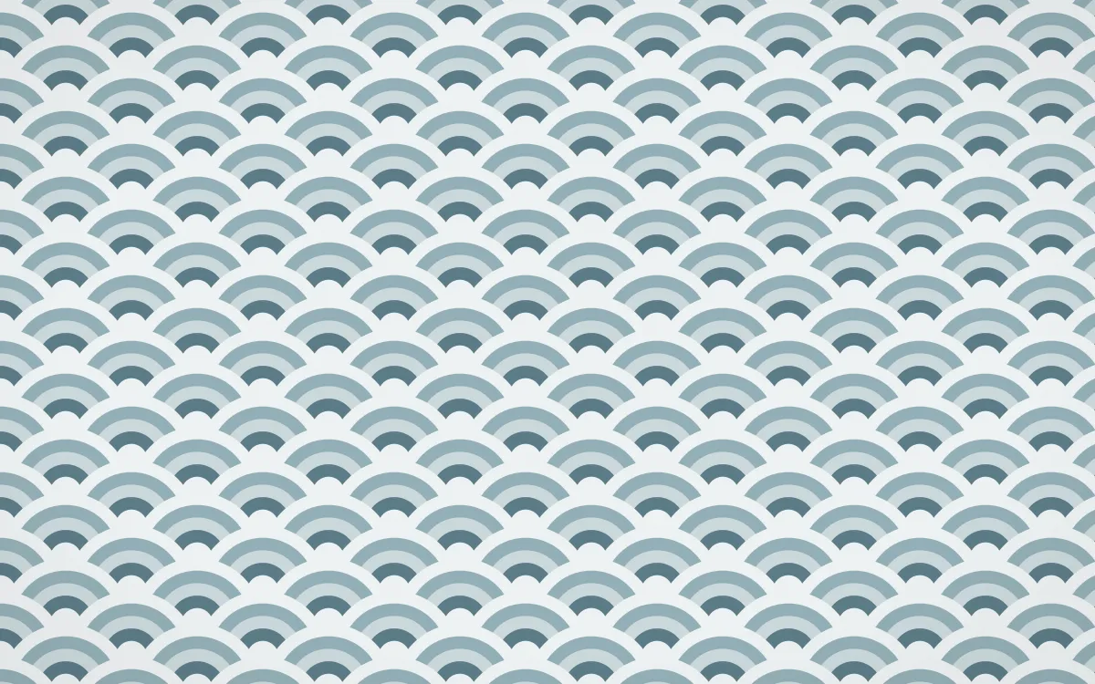 Fjord Mist Fine Wave Crests — colourful blue, teal and white seigaiha background