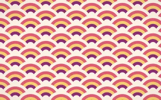 Fiesta Brava Wave Crests — colourful pink, red and white seigaiha background